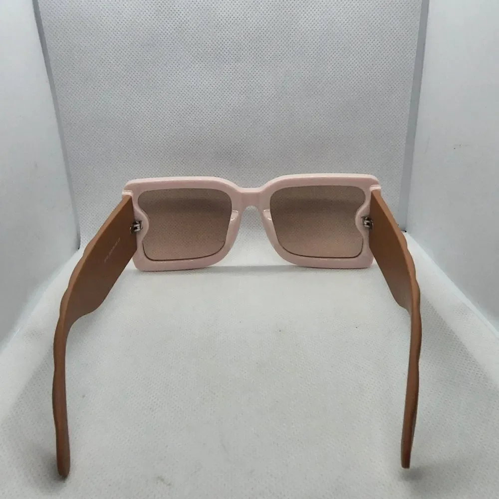NWOT Shein Pink & Tan Sunglasses, Case, & Cleaning Cloth